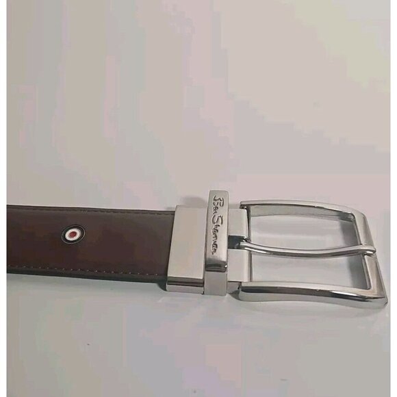 2PCS Ben Sherman Men's Reversible Belt Black And Btown SZ Medium - Picture 4 of 6